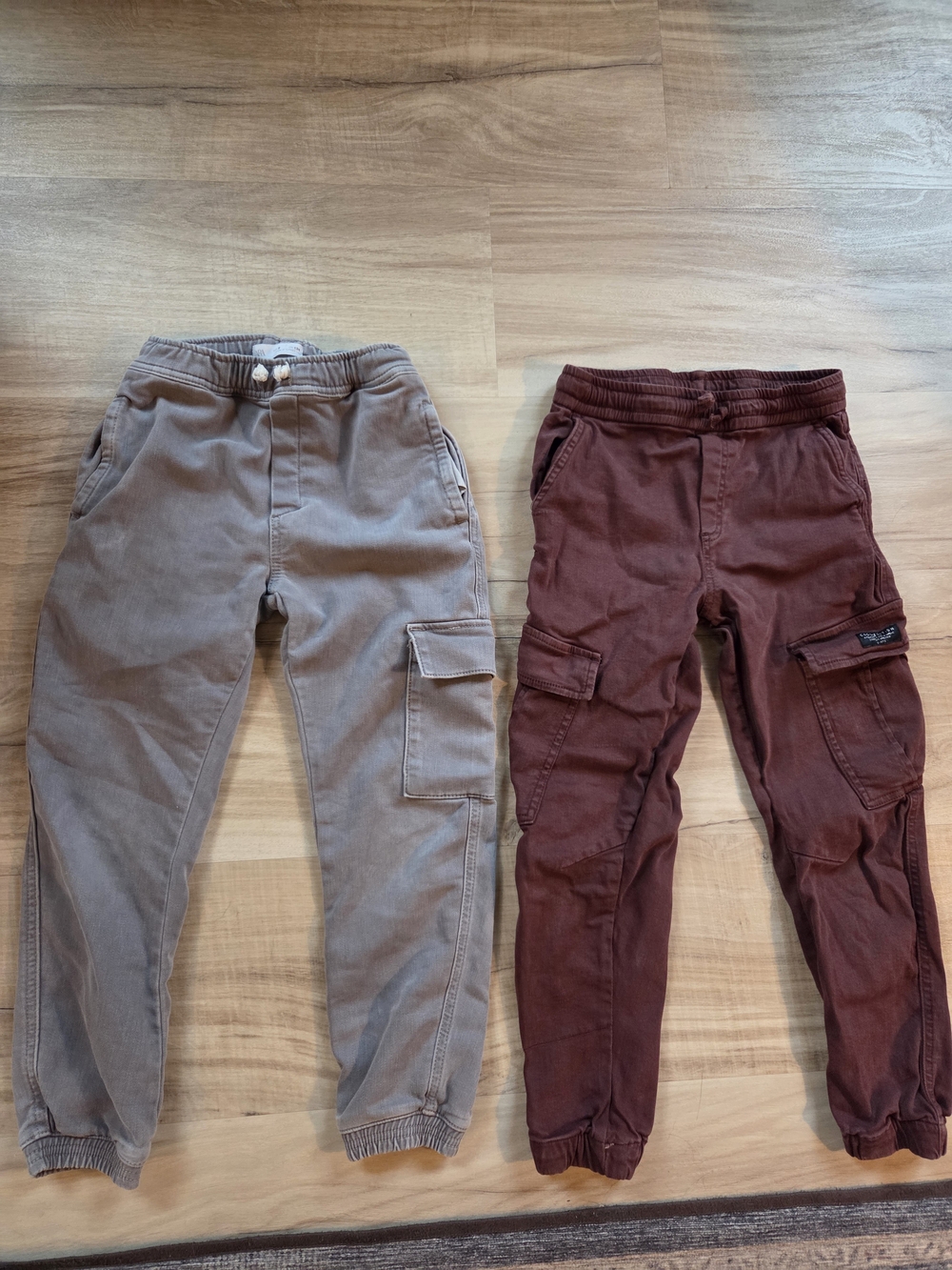 Zara Kids Cargo Joggers in Gray and Chocolate